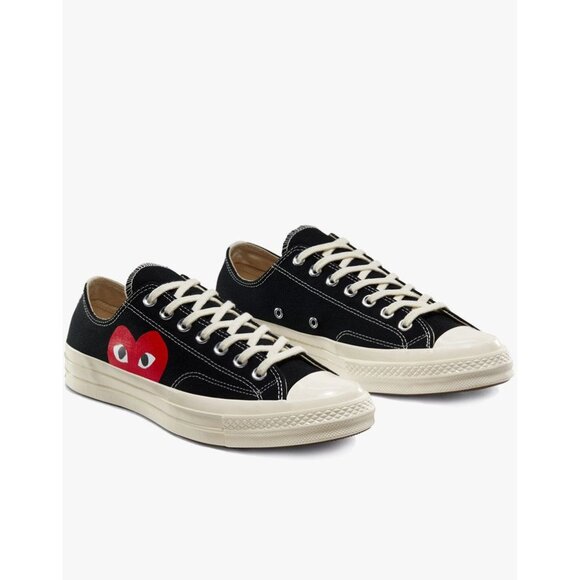 Converse x Comme des Garcons Large Emblem Low Top Canvas Sneakers in Black 11 - Picture 11 of 15